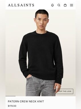 NEW $179 Men’s All Saints Pattern Knit Size Large